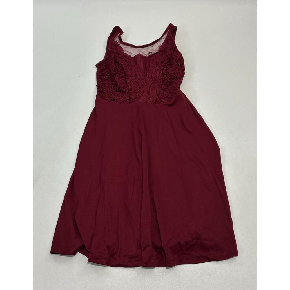 Grace Karin Women's Cocktail Dress Burgundy‎ Lace Chiffon Sleeveless, Size M
